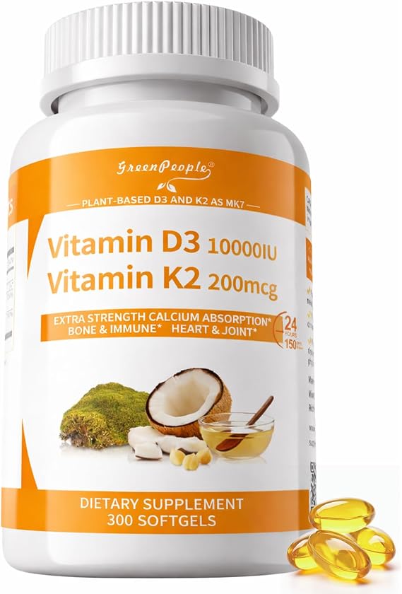 GREENPEOPLE Vitamin D3 K2(MK-7) Softgel Supplement