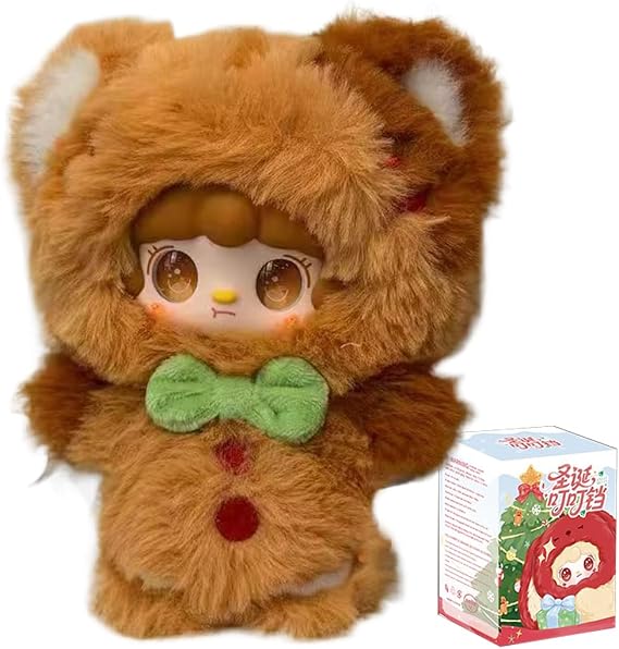 Aven Rabbit Yooki Jingle Bells Series Blind Box Figures, Mystery Box Random Design Toys Birthday Gifts Christmas Collectible Toy for Desk Accessories, 1PC
