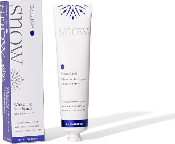 SNOW Sensitive Teeth Whitening Toothpaste with hydroxyapatite, Mint, 3.4 oz