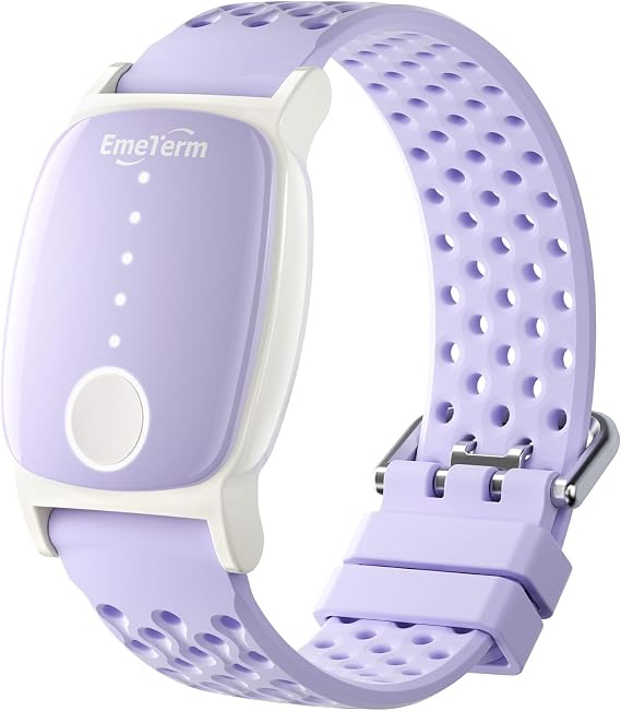 EmeTerm Explore Active FDA-Cleared Anti-Nausea Wristband Nickel-Free 5m Dive Ready Motion Sickness Relief Band Non-drowsy Drug-Free Fluoroelastomer Strap for Salt-Water Resistance (Glacier Purple)