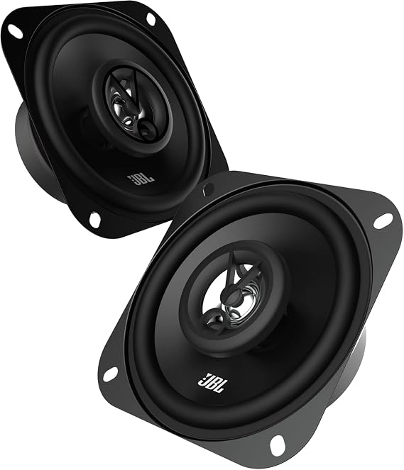 JBL Stage1 41F 2-Way Car Speaker Set by Harman Kardon - 125 Watt Car Boxes 25 Watt RMS - 2 Piece Car HiFi JBL Box Large 10 cm / 100 mm / 4 Inches Black 2 x 10 cm 25W RMS / 125W Peak 4 Ohm Speaker - Ideal as Factory Replacement for Door & Parcel Shelf