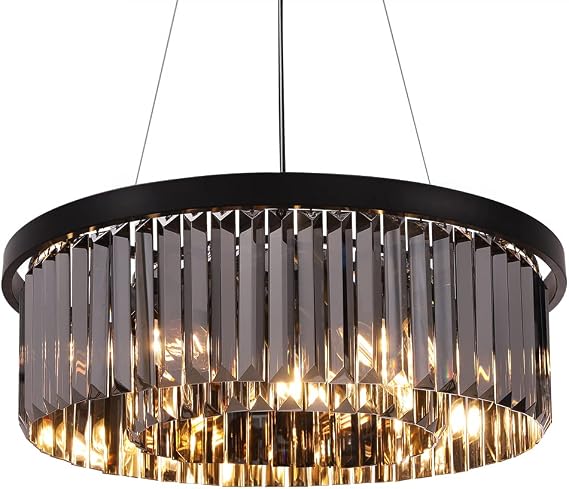 Wellmet Crystal Chandeliers for Dining Room, Modern Farmhouse Chandelier