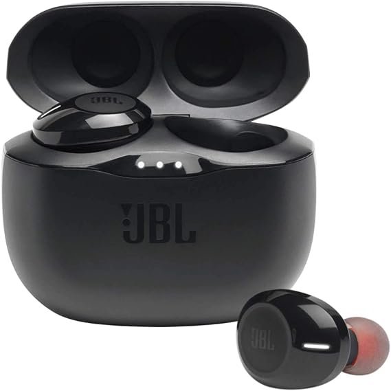 JBL Tune 125TWS True Wireless In-Ear Headphones - Pure Bass Sound, 32H Battery, Bluetooth, Fast Pair, Comfortable, Wireless Calls, Music, Native Voice Assistant (Black), Small | Feel The Bass, Freedom From Wires, Listen For Longer, Fast Pair, Either Ear, Or Both