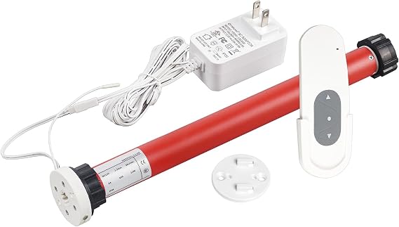 12V Roller Shade Motor Kit Includes Motor, 12VDC 2A Power Supply & Transmitter Fits 1.5"/38mm Tubes DIY Motorized Blinds Smart Home Compatible