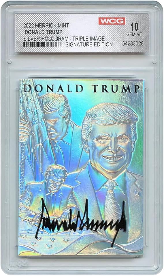Proud Patriots - Trump Silver Prism Hologram Signature Edition Sculpted Card - Perfect Political Gift for Trump Supporters and Patriotic Americans | The #1 Trump Gifts, Trump 2024