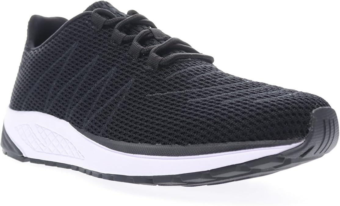 Propet Mens Tour Knit Lace Up Sneakers Shoes Casual - Black