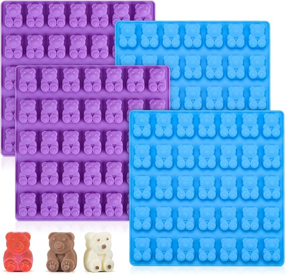Candy Molds Silicone Gummy Bear Molds - 1 Inch Cute Bear Chocolate Molds Food Grade Silicone Molds 4 Pack