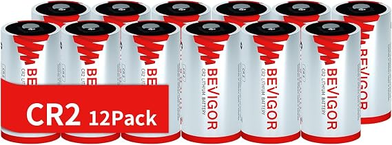 BEVIGOR CR2 3V Lithium Battery 12 Pack, 900mAh Camera CR2 Battery, CR2 Lithium Batteries Video and Cameras, Range Finders, Memory Backup and More, Non-Rechargeable