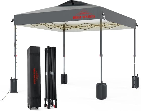 10x10 Pop Up Canopy Tent, Light Grey