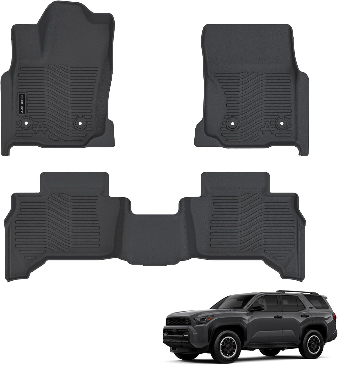 Auxko All Weather Floor Mats Fit for 2025 Toyota 4Runner 5-Seater Gasoline Not Hybrid Version TPE Liners Accessories Odorless Anti-Slip Floor Liners & Cargo Liners for 2025 Toyota 4 Runner