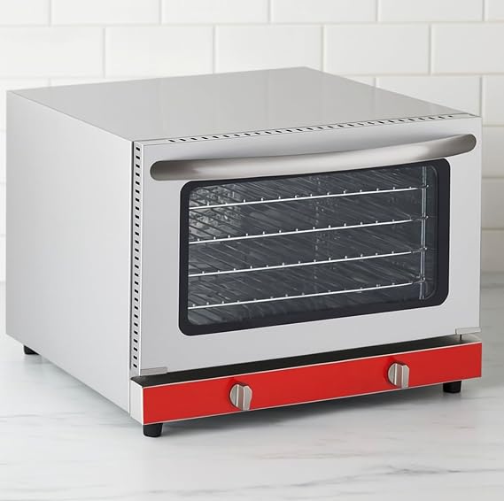 Commercial Countertop Convection Oven Half Size, 1.5 Cu. Ft., 120V, 1800W | Stainless Steel | Adjustable Temperature Control