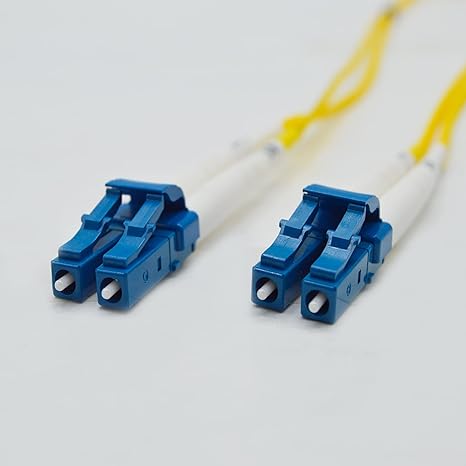 FCD - 0.5M OS2 LC LC Fiber Optic Cable | Duplex 9/125 LC to LC Singlemode Jumper 0.5 Meter (1.64ft) | Length Options: 0.5M-300M | 1g 10g sfp+ 10gbase lc/lc dplx Yellow PVC ofnr lc-lc