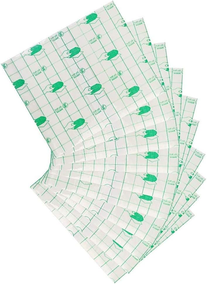 50 Pcs Waterproof Transparent Adhesive, Wound Dressing Tape Fixer Plaster Stretch Fixation Tape Tattoo Aftercare Bandage （10cmX12cm）