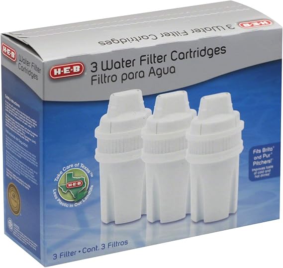 heb 3 Pack ' Replacement Water Filter Cartridges for Brita and Pur Pitchers, White