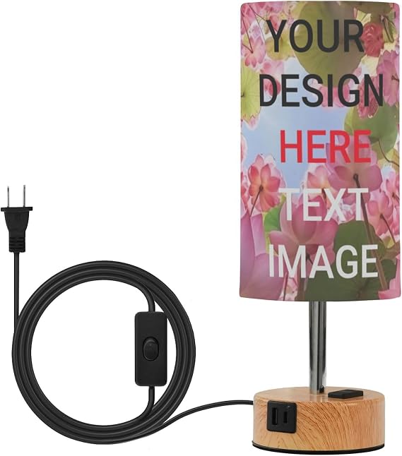 Customized LED Table Lamp Adjustable Bedside & Nightstand Lamp Decorative Modern Desk Lamp with USB Button Cable