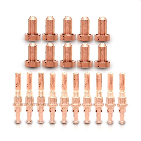 PLAXCON 10pcs 9-8211 Tip + 10pcs 9-8215 Electrode 80A Nozzle for Thermal Dynamics SL60 SL100 Torch Cutmaster 38/52 / 82/102 / 152 Consumables