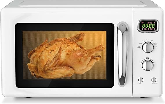 MAT EXPERT 0.9 Cu.ft Microwave Countertop, Digital Timing & 5 Micro Power, 25L Small Microwave w/Glass Turntable & 6 Preset Buttons, 900W Mini Microwave w/Child Lock