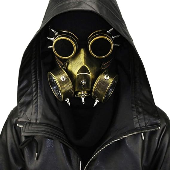 Retro Steampunk Gas Mask and Goggles for Halloween Cosplay Masquerade Costume Props