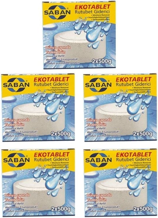 Saban Nem Alıcı Rutubet Giderici Yedek Tablet 5'li 2 x 500 gram Natural