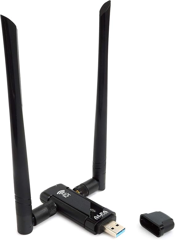 AWUS036ACM Long-Range Wide-Coverage Dual-Band AC1200 USB Wireless Wi-Fi Adapter w/High-Sensitivity External Antenna - Windows, MacOS & Kali Linux Supported