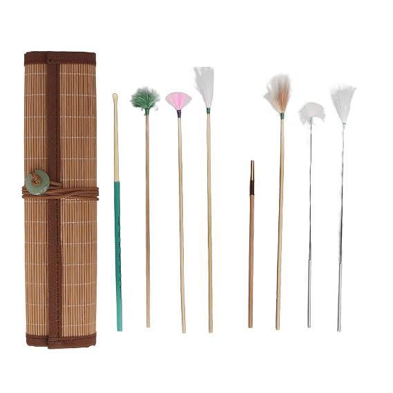 Sonew 7pcs Ear Cleaning Tool Set with Bamboo Mat, Deep Cleaning Massage Relaxing Ear Pick Goose Kit Ear Wax Removal Set