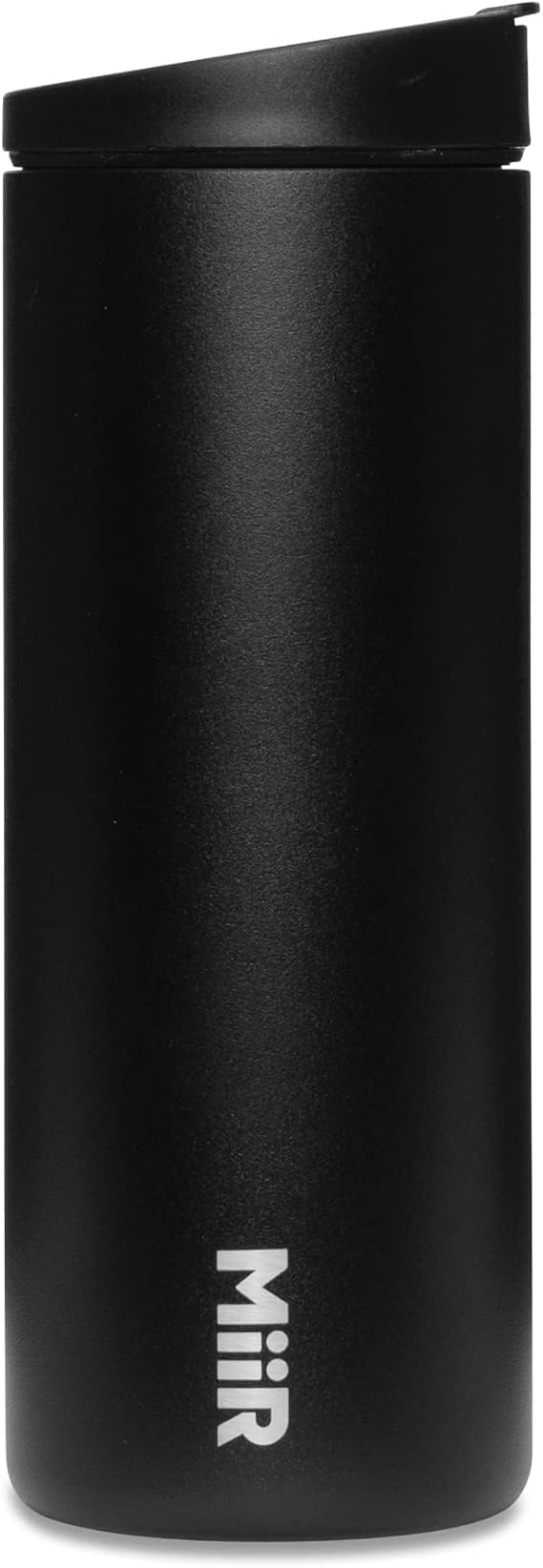 MiiR Flip Traveler 16 oz Thermal Insulated Bottle Vacuum Insulated Water Bottle 16.1 fl oz 473 ml One-Touch Mug Bottle, Black
