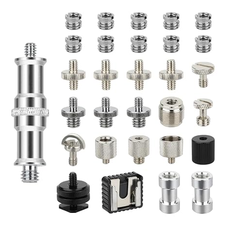 CAMVATE 30PCS Camera Screw Mount Set 1/4 to 1/4,3/8,5/8 Camera Mount Adapter