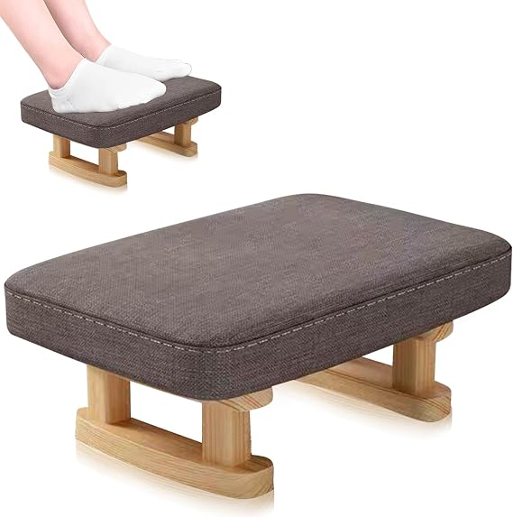 Foot Stool,Pouffe Footstool with Removable Padded Seat,Ottoman Stool for Rest Foot,Morden Under Desk Foot Rest for Living Room,Bedroom,Entryway,Office (Dark Dray)