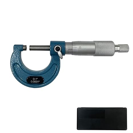 Outside Micrometer 0-1", Machinist Micrometer, 0.0001" Graduation Micrometer Set, Alloy Precision Micrometer, Machinist Tool Case (1Pcs)