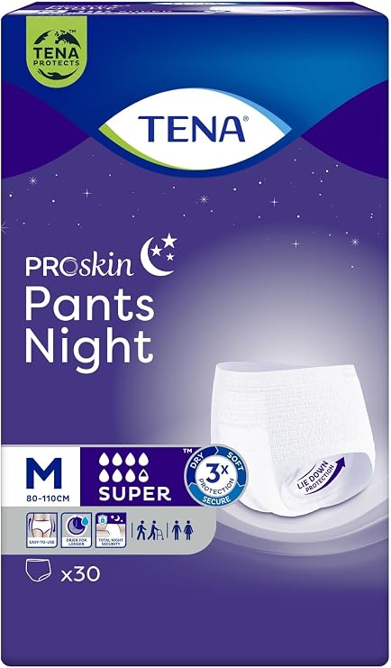 Tena Proskin Pants Night Medium Size Super Absorbent Panties 30 Lu Pack For Night