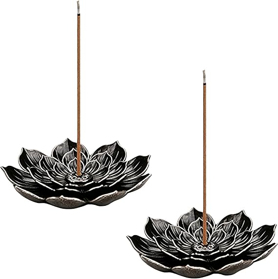 2 Pcs Lotus Incense Holder,Brass Stick Holder,Multi Hole Incense Stick Holders,for Sticks, Cone & Coil - Ideal for Home,Office,Yoga Room,Meditation & Tea House