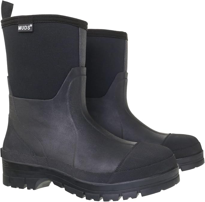 Muds Greenfield Short, Unisex Short Welly in Black