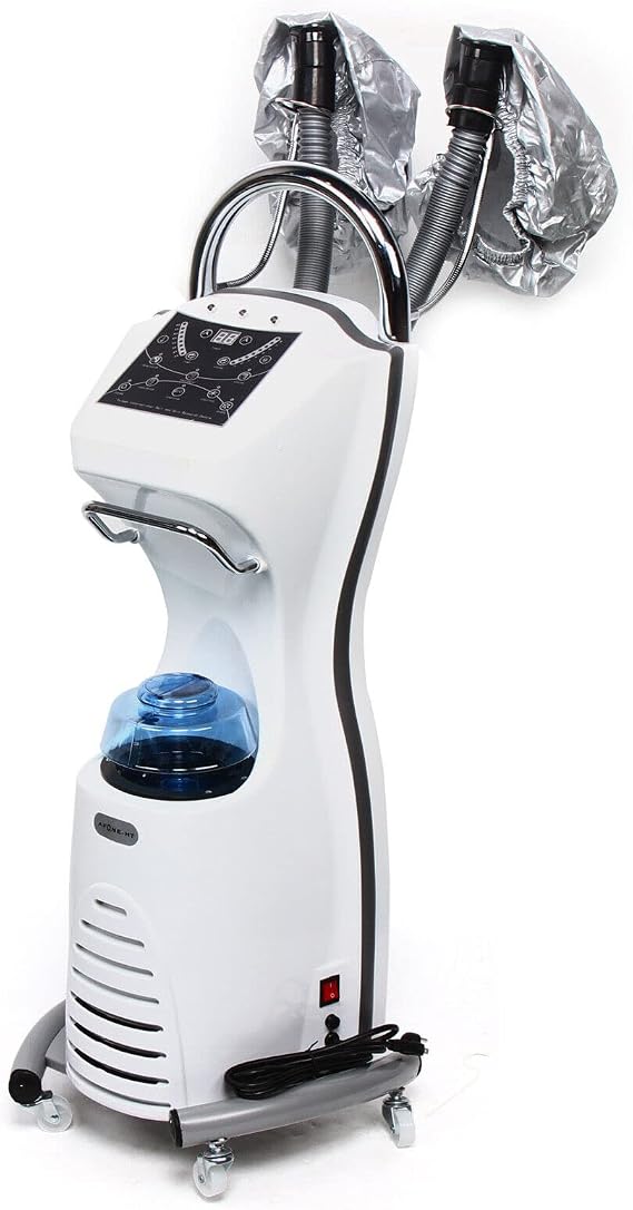 Professional Hair Steamer Hair Dyeing Machine 110V 700W 7 in 1 Rolling Salon Ozone Hair Care SPA Steamer Oil Treatment Hair Color Processor with Rolling Floor Stand Base Salon Spa Equipment