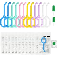 EAEDMY 12PCS Clear Aligner Removal Tools with 2 PCS Aligner Chewies Accessories for Invisible Retainers and Dentures, Dental Orthodontic Aligner Removal Tool Kit (3.mint)