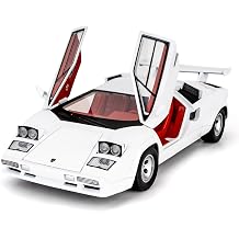 1/24 Supercar Lamborghini Countach Toy Car Model, Die-cast Pull-Back Model Car with Sound and Liaht Effects, Toy Vehicles for Adults Kids 3+ Years, Collectible Gifts White