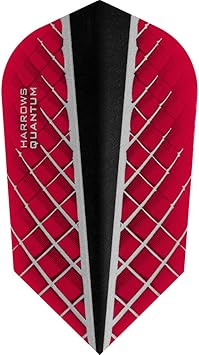 Harrows Quantum X Dart Flights - 100 Micron - Slim - 3D Effect - Red- 1 Set (3)