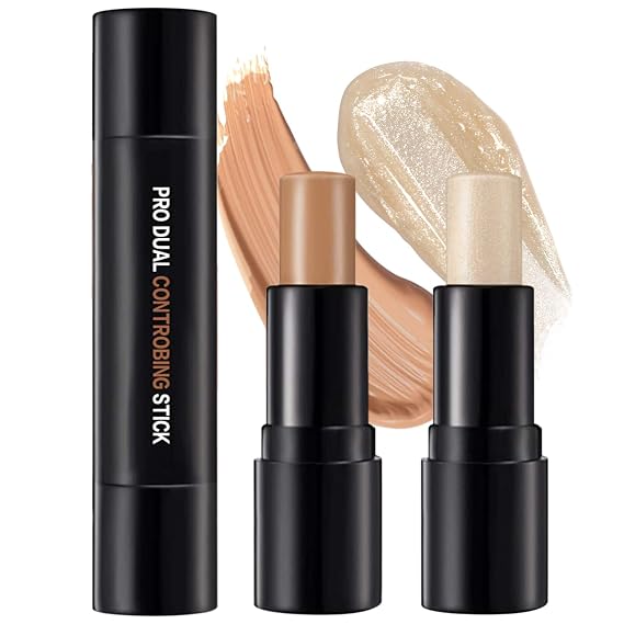 ONLYOILY Double-End Contour Highlighter Stick, Contour Stick,Face Highlighter, Contour Makeup Contouring Sticks Cream Concealer (6)