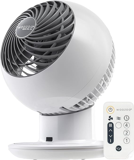 IRIS USA WOOZOO Air Circulator Fan with Remote, 5 Speeds, Quiet Fan, Black
