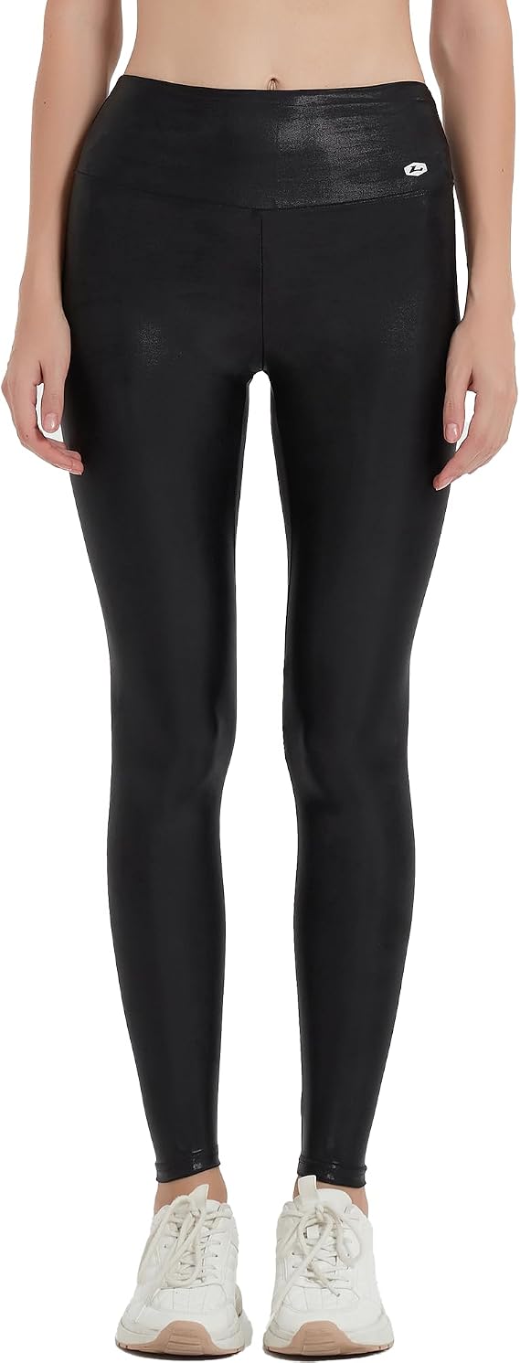 LEOHEX Women's Stretchy Lycra Leggings Pants Sexy Shiny High Waisted Tights