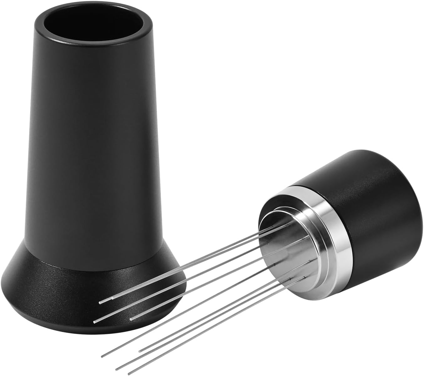 Espresso Needle Distribution Tool, WDT Tool Espresso, Stainless Steel 8 Needles Espresso Needle Distributor, Espresso Needle Stirrer with Aluminum Alloy Stand Classic