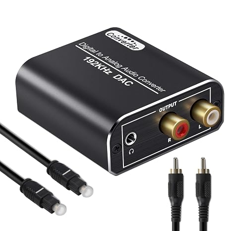 DAC Digital Optical & Coaxial to Analog RCA Digital to Analog Audio Converter Converter Optical Digital Analog Audio Converter
