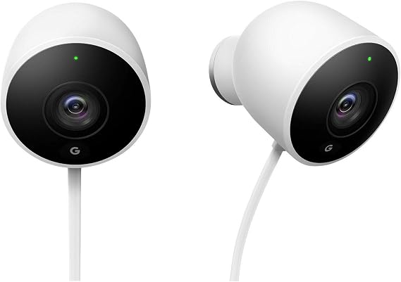 Google, NC2400ES, Nest Cam Outdoor, Security Camera, White, 2 (NEST-0157)