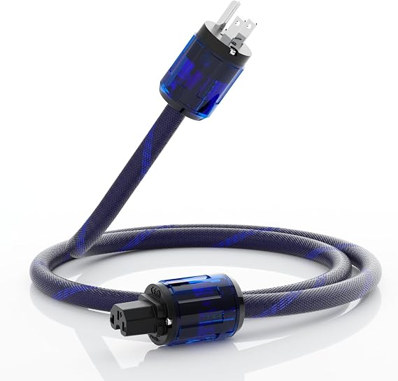 12AWG Audiophile Power Cord 125V 15A with Rhodium Plated Plug(1M)