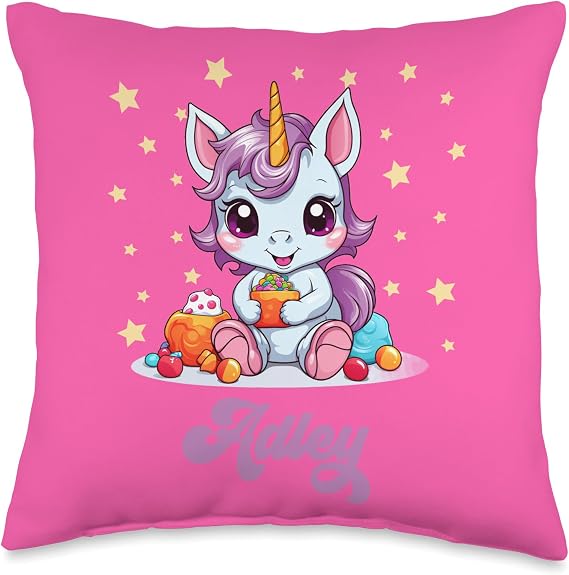 Adley Merch Unicorn Design Throw Pillow