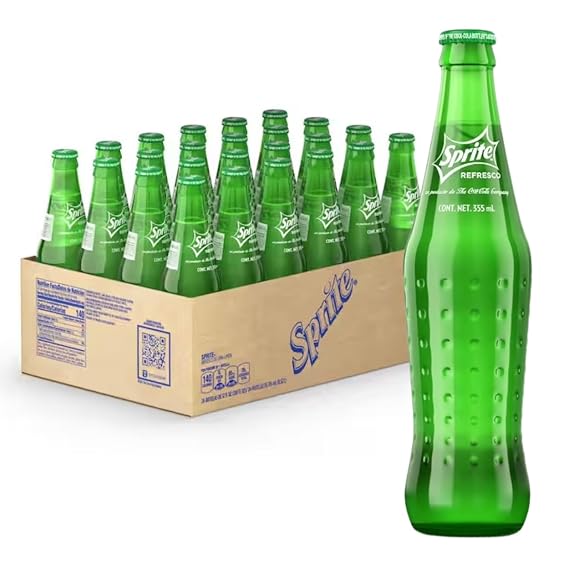 Mexican Sprite Glass Bottles, 12 oz (Pack of 24)