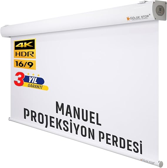 GÖLGE STOR En200cm Boy180cm Projeksiyon Perdesi Manuel-Yeni Akıllı Kumaş Teknolojisi