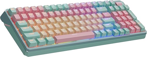Cooler Master MK770 Macaron RGB Wireless Mechanical Gaming Keyboard, Kailh Box V2 White Switches, Gasket Mount, Hot Swappable, Bluetooth|2.4GHz, 3" Touch Dial