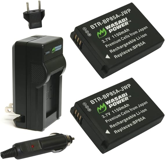 Wasabi Power Battery (2-Pack) and Charger for Samsung BP85A, EA-BP85A and Samsung PL210, SH100, ST200F, WB210