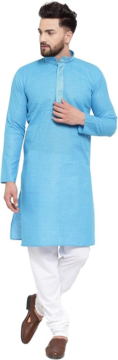 Maple Clothing Kurta Pajama Printed Cotton Indian Apparel for Men Bollywood Outfit