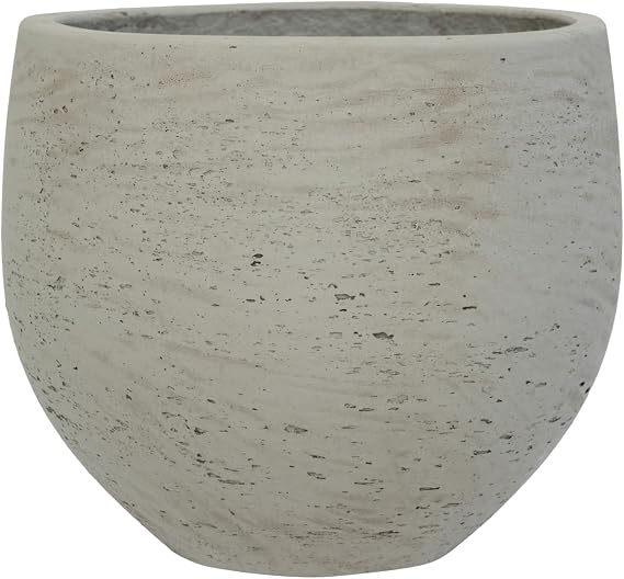 Flower Pot Elegant Coral Planter, Grey washed 6"H x 7"W - By Pottery Pots